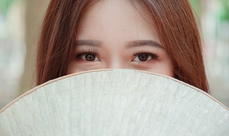Beautiful pair of eyes of a young woman